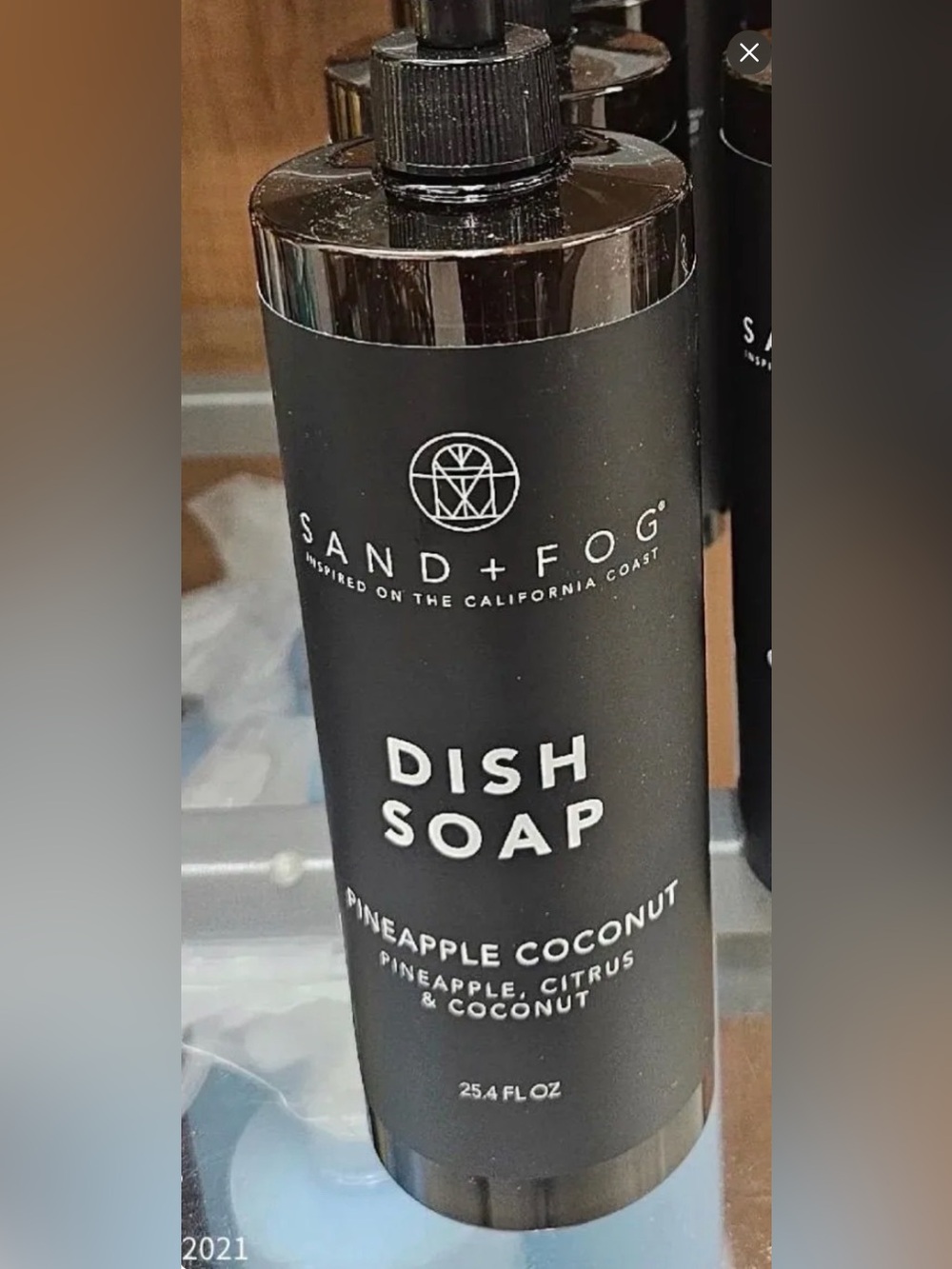 Sand + Fog Black Dish Soap - Pineapple Coconut Scent